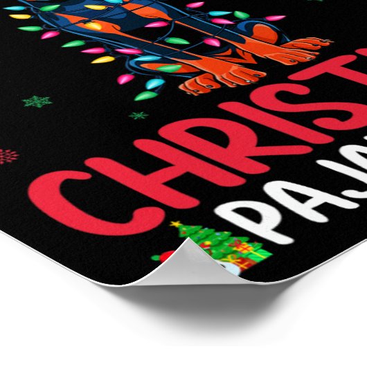 Ugly Xmas Tree Santa Doberman Pinscher Dog Christm Poster (Ecke)