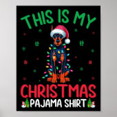 Ugly Xmas Tree Santa Doberman Pinscher Dog Christm Poster (Vorne)