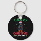 Ugly Xmas Tree Santa Doberman Pinscher Dog Christm Schlüsselanhänger (Vorderseite)