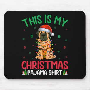 Ugly Xmas Tree Santa English Mastiff Weihnachten Mousepad
