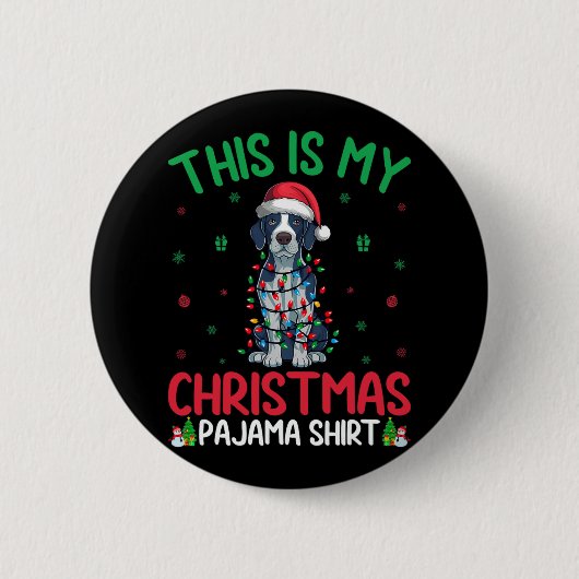 Ugly Xmas Tree Santa English Pointer Dog Weihnacht Button (Vorderseite)