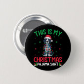 Ugly Xmas Tree Santa English Pointer Dog Weihnacht Button (Vorne & Hinten)