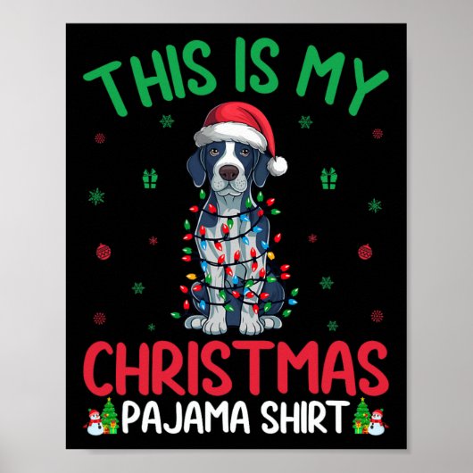 Ugly Xmas Tree Santa English Pointer Dog Weihnacht Poster (Vorne)