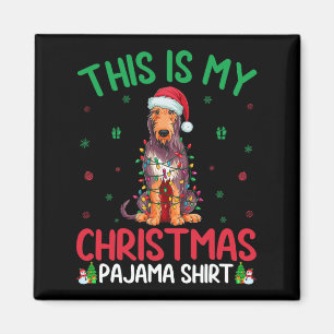 Ugly Xmas Tree Santa Irish Wolfhound Dog Weihnacht Magnet
