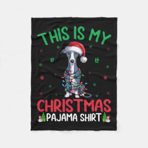 Ugly Xmas Tree Santa Italian Greyhound Dog Christm Fleecedecke