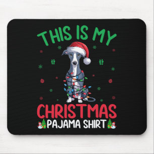 Ugly Xmas Tree Santa Italian Greyhound Dog Christm Mousepad