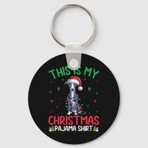 Ugly Xmas Tree Santa Italian Greyhound Dog Christm Schlüsselanhänger