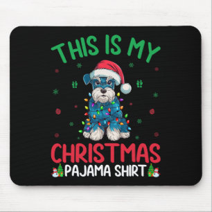 Ugly Xmas Tree Santa Miniature Schnauzer Dog Chris Mousepad