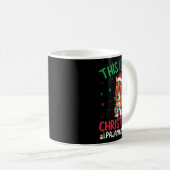 Ugly Xmas Tree Santa Norwegian Elkhound Dog Christ Kaffeetasse (VorderseiteRechts)