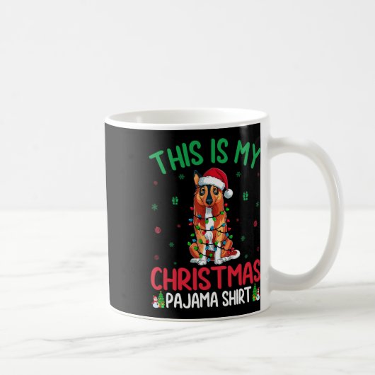 Ugly Xmas Tree Santa Norwegian Elkhound Dog Christ Kaffeetasse (Rechts)