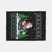 Ugly Xmas Tree Santa Riding Rat Terrier Dog Christ Fleecedecke (Vorderseite (Horizontal))