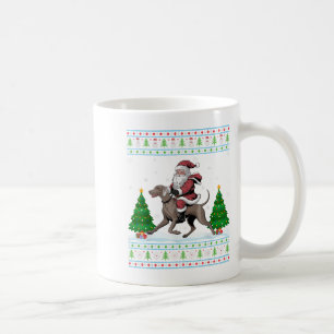 Ugly Xmas Tree Santa Riding Weimaraner Hund Christ Kaffeetasse
