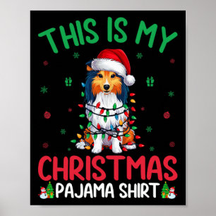 Ugly Xmas Tree Santa Shetland Sheepdog Hund Christ Poster