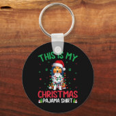 Ugly Xmas Tree Santa Shetland Sheepdog Hund Christ Schlüsselanhänger (Vorderseite)