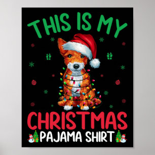 Ugly Xmas Tree Santa Toy Fox Terrier Dog Weihnacht Poster