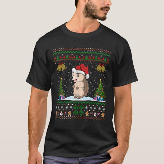Ugly Xmas Tremolen Weihnachtsmannmütze Porcupine C T-Shirt (Vorderseite)