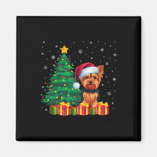 Ugly Yorkshire Terrier Weihnachtsmannmütze Christm Magnet