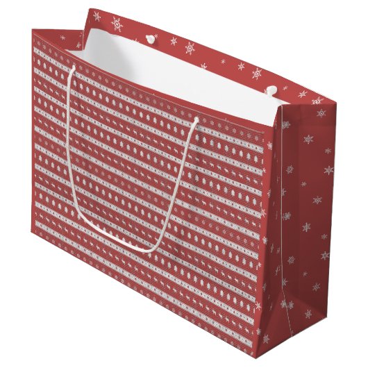 Ugor Christmas Chic Red Gift Bag Große Geschenktüte (Vorderseite Schrägansicht)
