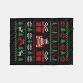 Ugor Christmas French Bulldog Riding Car Red Santa Fleecedecke (Vorderseite (Horizontal))