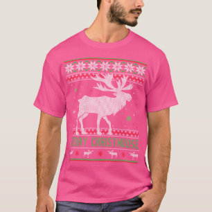 Ugor Christmas Moose Animal Wildlife Merry Christm T-Shirt