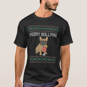 Ugor Christmas Sweater Bully French Bulldog Hund T-Shirt