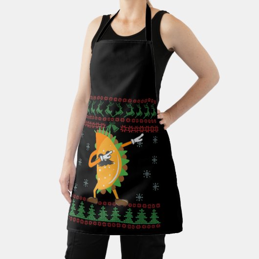 Ugor Christmas Sweater Funny Dabbing Taco Geschenk Schürze (InSitu)