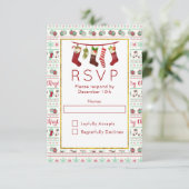 Ugor Christmas Sweater Muster Party UAWG RSVP Karte (Stehend Vorderseite)