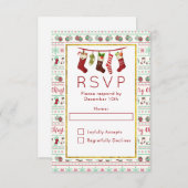 Ugor Christmas Sweater Muster Party UAWG RSVP Karte (Vorne/Hinten)