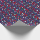Ugor Christmas Sweater Muster Red Blue White Geschenkpapier (Ecke)