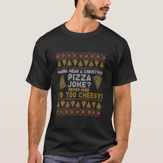 Ugor Christmas Sweater Santa Pizza Joke Family T-Shirt (Vorderseite)
