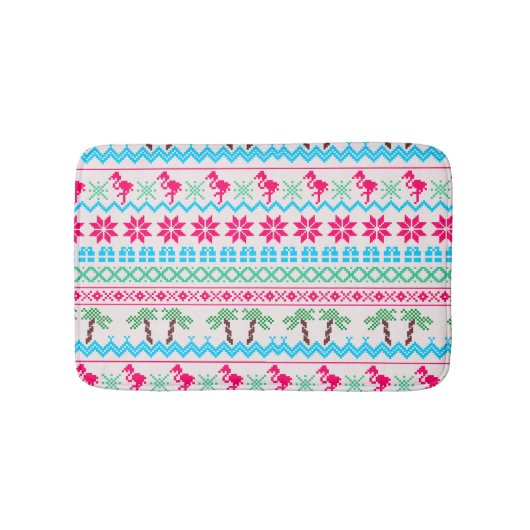 Ugor Christmas Sweater Tropical Flamingo Badematte (Vorderseite)