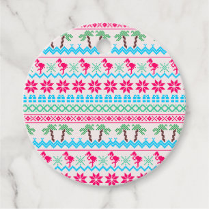 Ugor Christmas Sweater Tropical Flamingo Geschenkanhänger