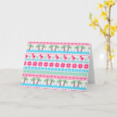 Ugor Christmas Sweater Tropical Flamingo Karte (Gelbe Blume)