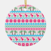 Ugor Christmas Sweater Tropical Flamingo Keramik Ornament (Vorne)