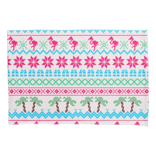 Ugor Christmas Sweater Tropical Flamingo Kissenbezug (Vorderseite)