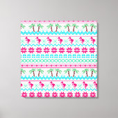 Ugor Christmas Sweater Tropical Flamingo Leinwanddruck (Vorderseite)