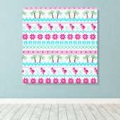 Ugor Christmas Sweater Tropical Flamingo Leinwanddruck (Insitu (Holzboden))