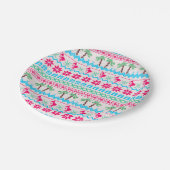 Ugor Christmas Sweater Tropical Flamingo Pappteller (Schrägansicht)