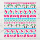 Ugor Christmas Sweater Tropical Flamingo Weinetikett (Einzelnes Label)