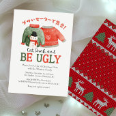 Ugor Sweater Christmas Party Snowman Red Green Einladung