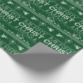 Ugor Weihnachten Sweater Christlich Grün Jesus Got Geschenkpapier (Ecke)