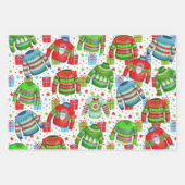 Ugulente Weihnachtssüßer in Rot und Grün 3 Geschenkpapier Set (Vorderseite 3)