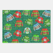 Ugulente Weihnachtssüßer in Rot und Grün 3 Geschenkpapier Set (Vorderseite 2)