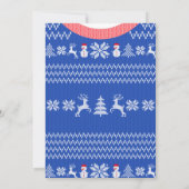 Uguler Strick Sweater Christmas Party Blau Rot Einladung (Rückseite)