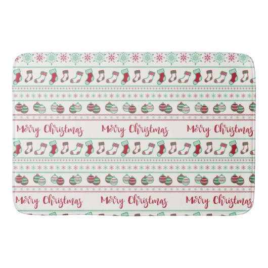 Uguler Weihnachts-Sweater-Pattern Urlaub Badematte (Vorderseite)