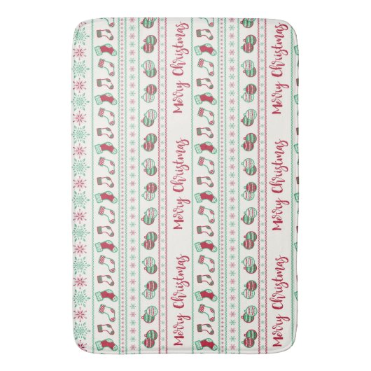 Uguler Weihnachts-Sweater-Pattern Urlaub Badematte (Vorderseite Vertikal)