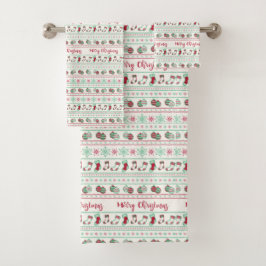 Uguler Weihnachts-Sweater-Pattern Urlaub Badhandtuch Set