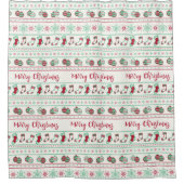Uguler Weihnachts-Sweater-Pattern Urlaub Duschvorhang (Vorderseite)