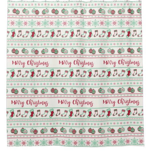 Uguler Weihnachts-Sweater-Pattern Urlaub Duschvorhang (Vorderseite)