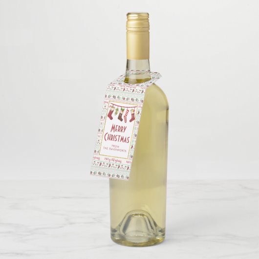 Uguler Weihnachts-Sweater-Pattern Urlaub Flaschenanhänger (Angewinkelt)